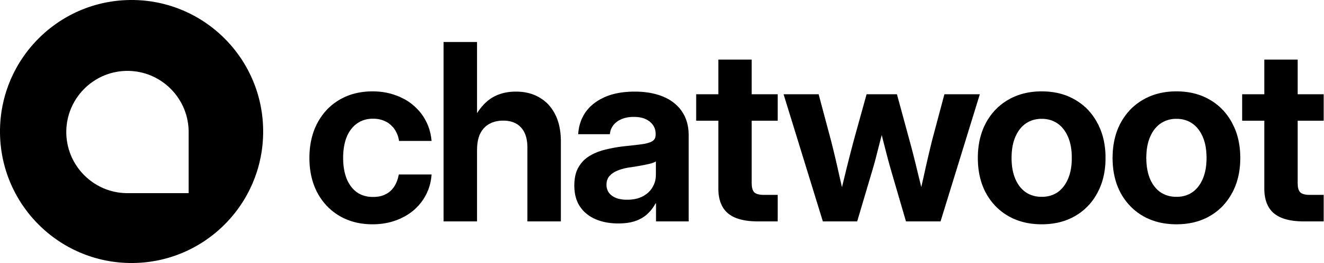 Chatwoot logo monochrome black