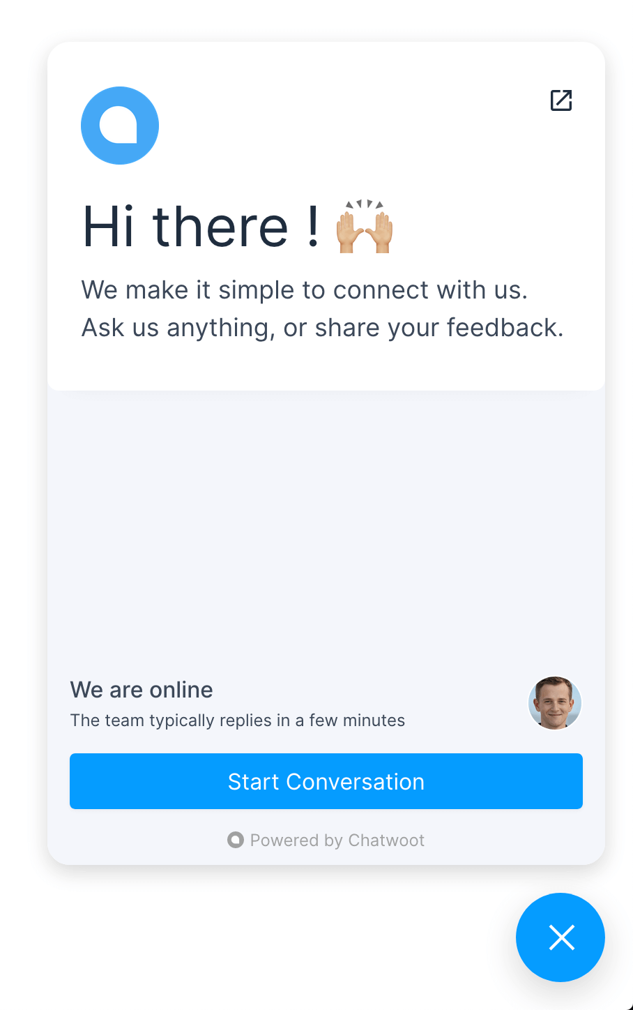 website live chat preview