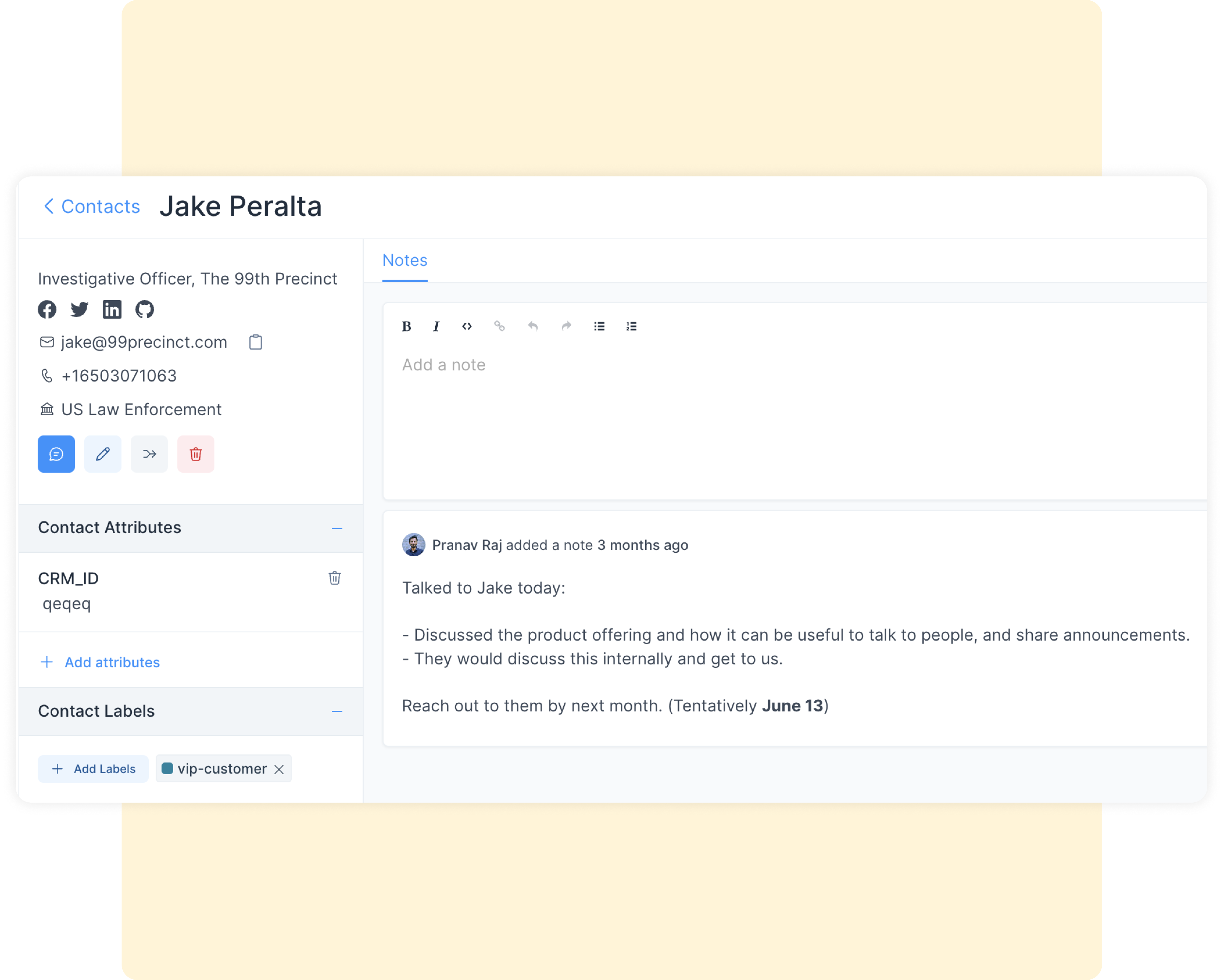 Add notes easily, anytime